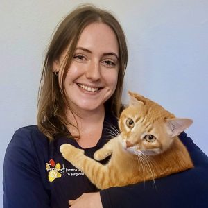 Bild von Tierärztin mit Katze